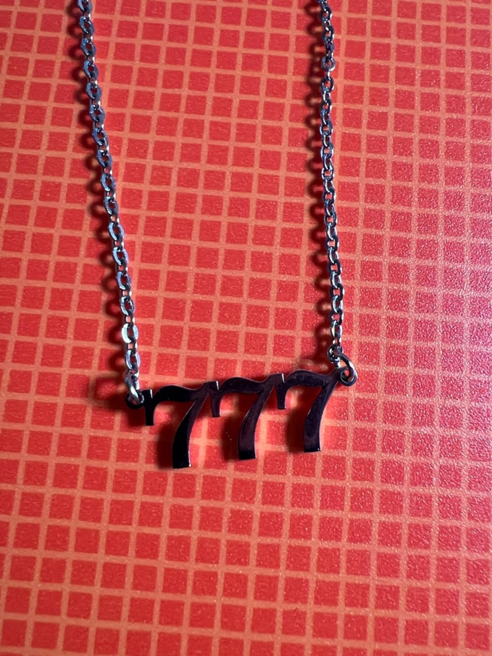 777 Stainless Steel Chain Necklace with S-Steel Tag